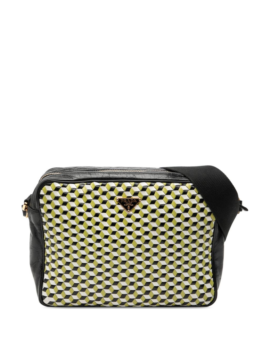 Prada 2000-2013 Leather Perspective Cubes shoulder bag