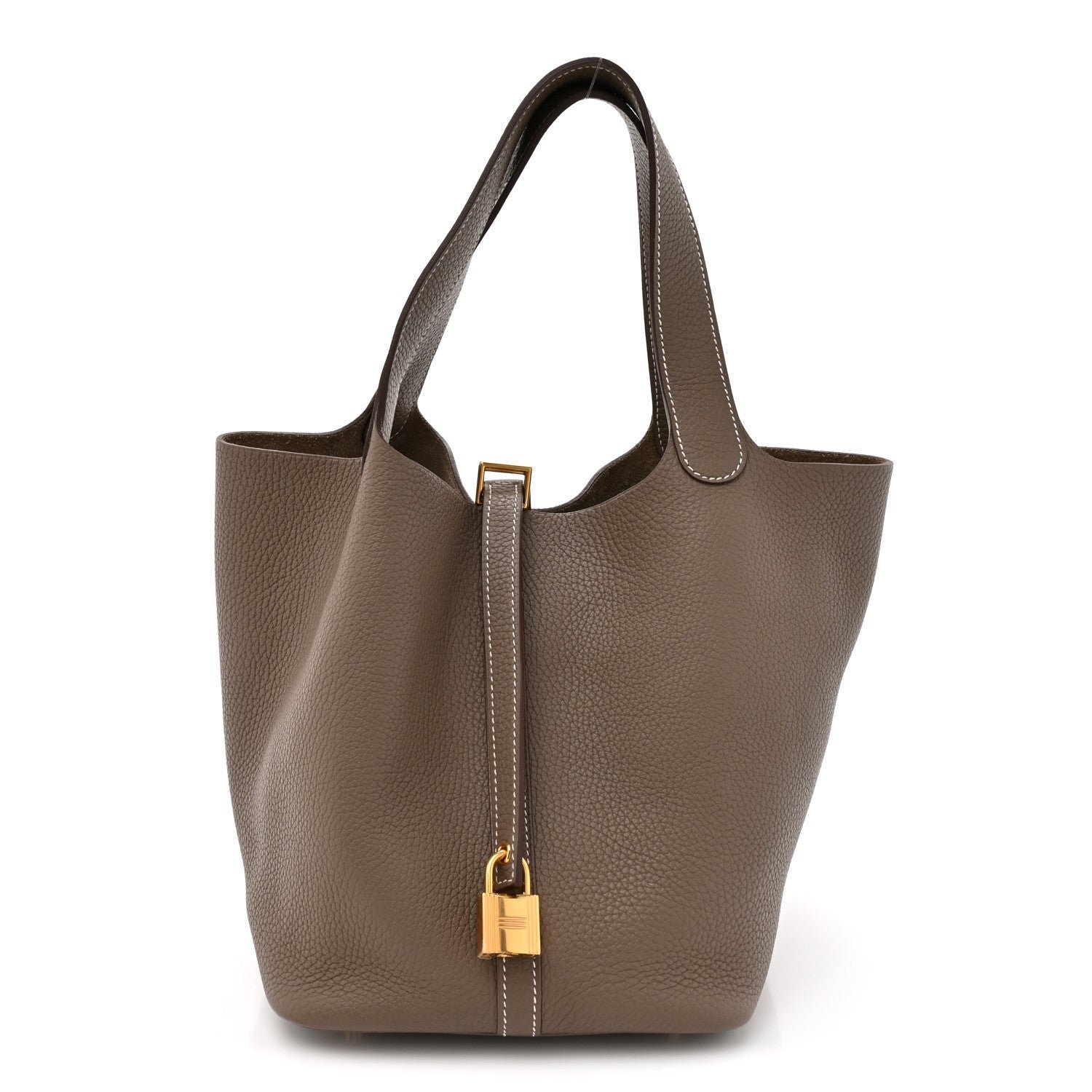 Hermes Taurillon Clemence Picotin Lock 22 MM Etoupe