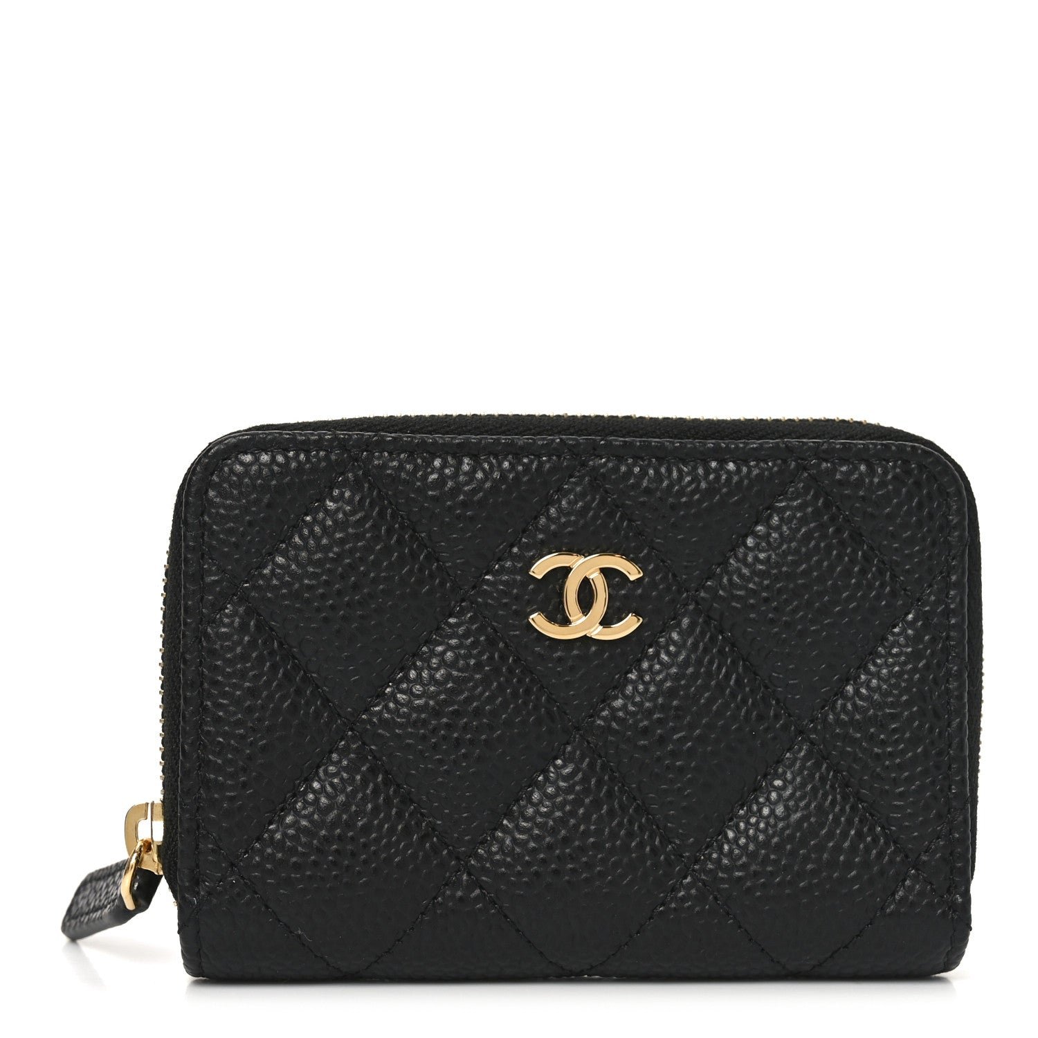 Chanel Caviar Quilted Zip Coin Purse Black