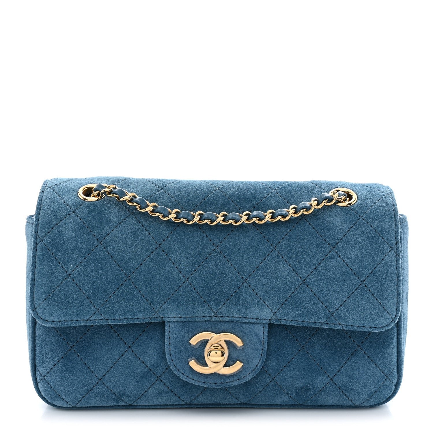 Chanel Suede Calfskin Mini Souplissimo Flap Blue