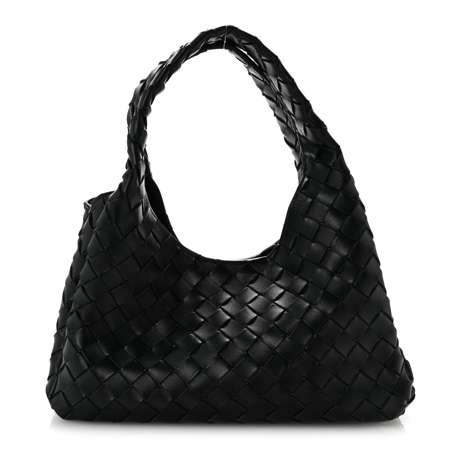 Bottega Veneta Nappa Intrecciato Small Campana Shoulder Bag Black