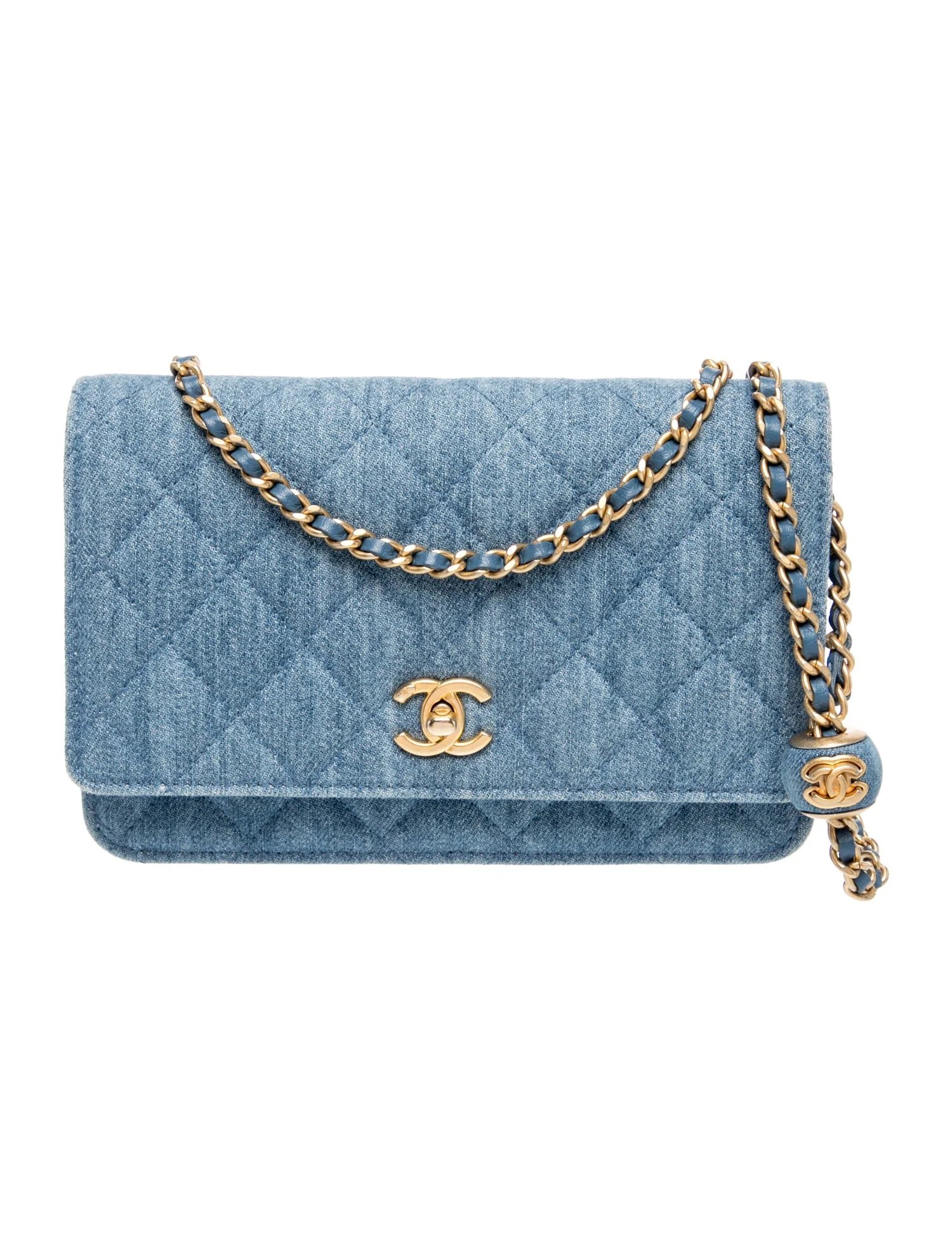 Denim Pearl Crush Wallet On Chain