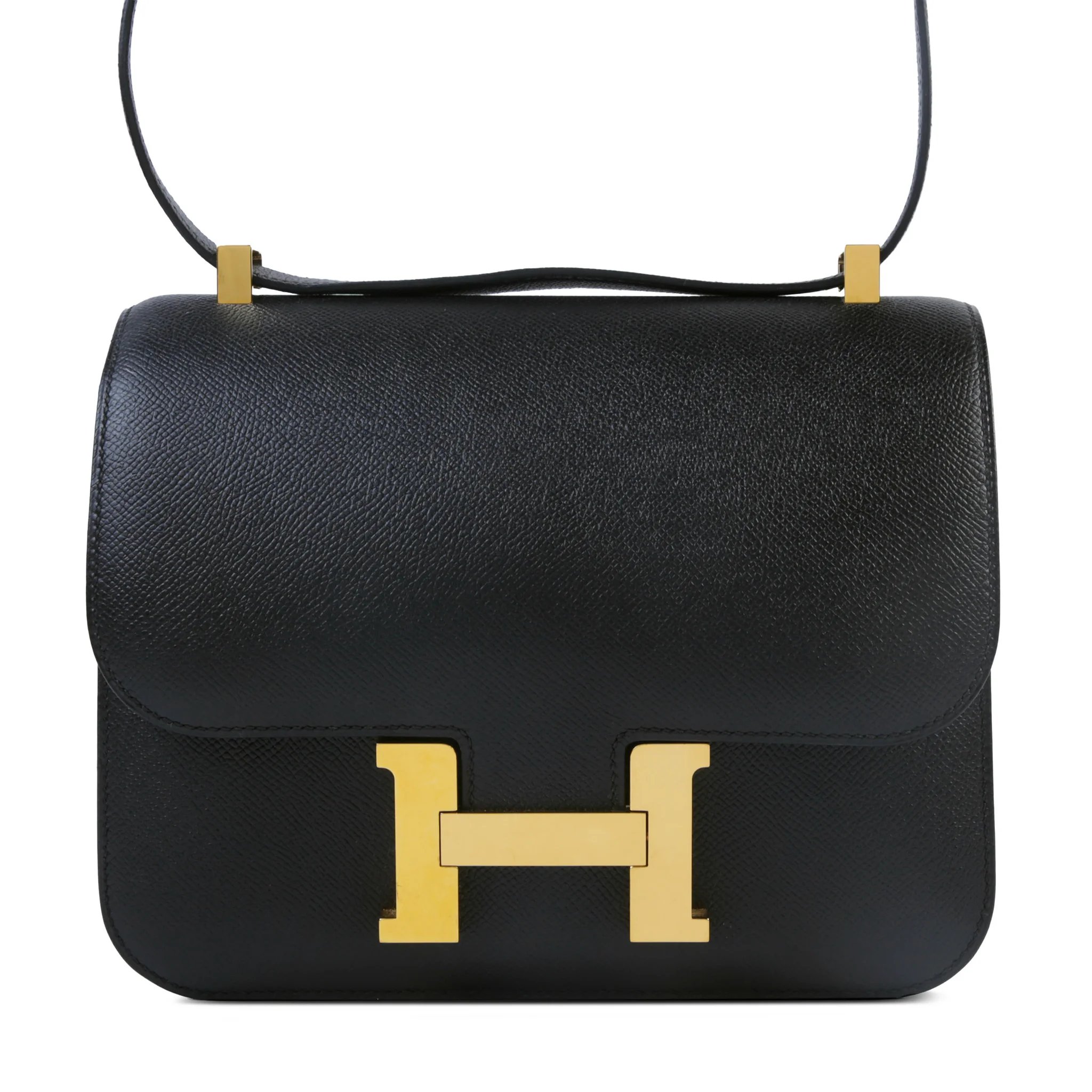 Very Good ( Rank A) HERMÈS Constance 23 Noir (89) Epsom Gold hardware X (2016)