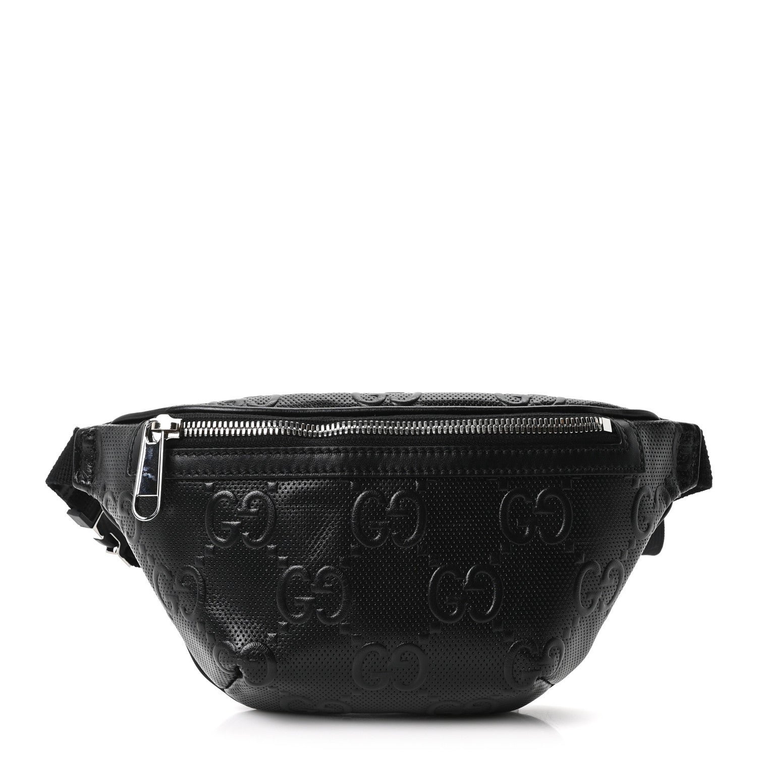Gucci Calfskin GG Tennis Embossed Belt Bag Black