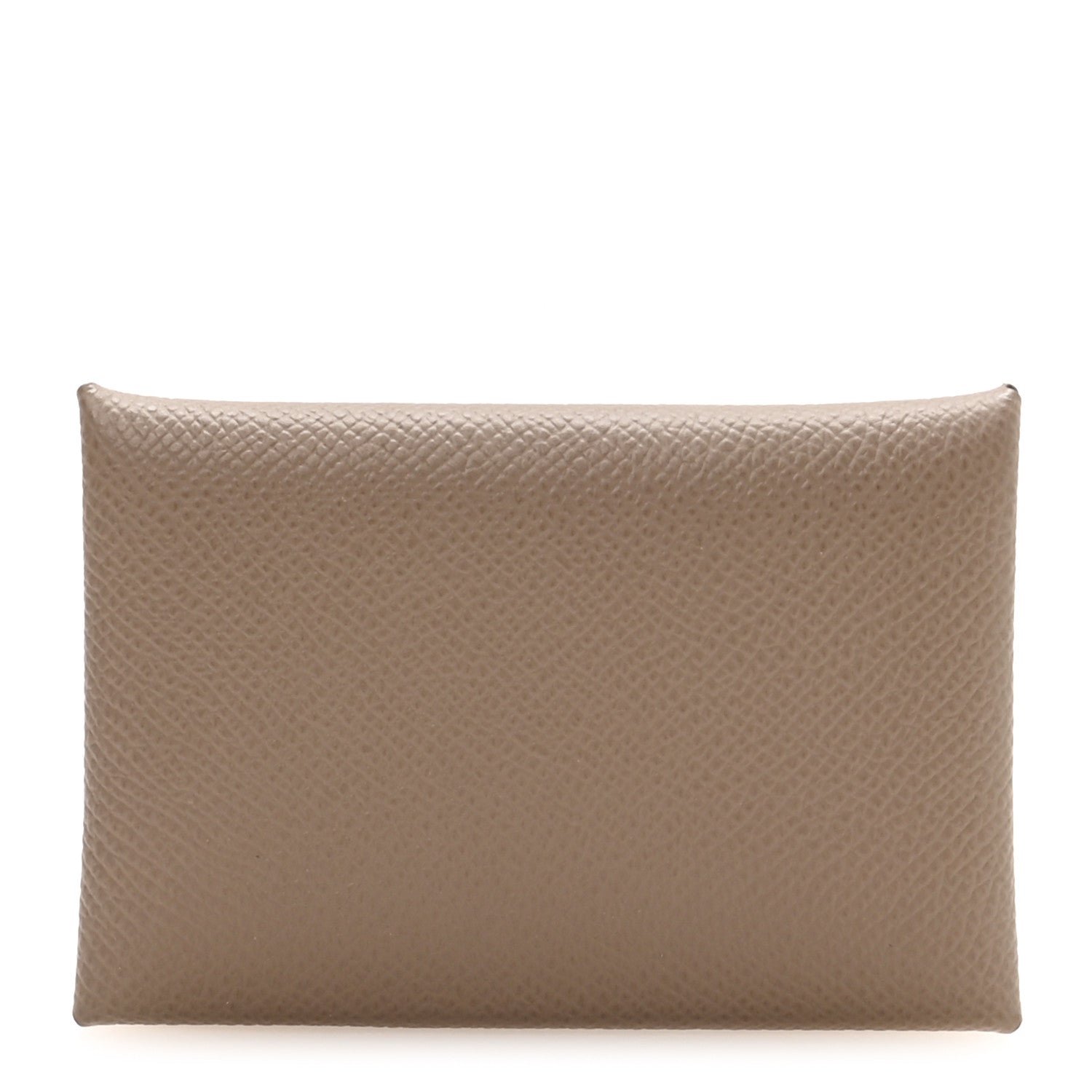 Hermes Epsom Horseshoe Calvi Card Case Etoupe Mauve Pale