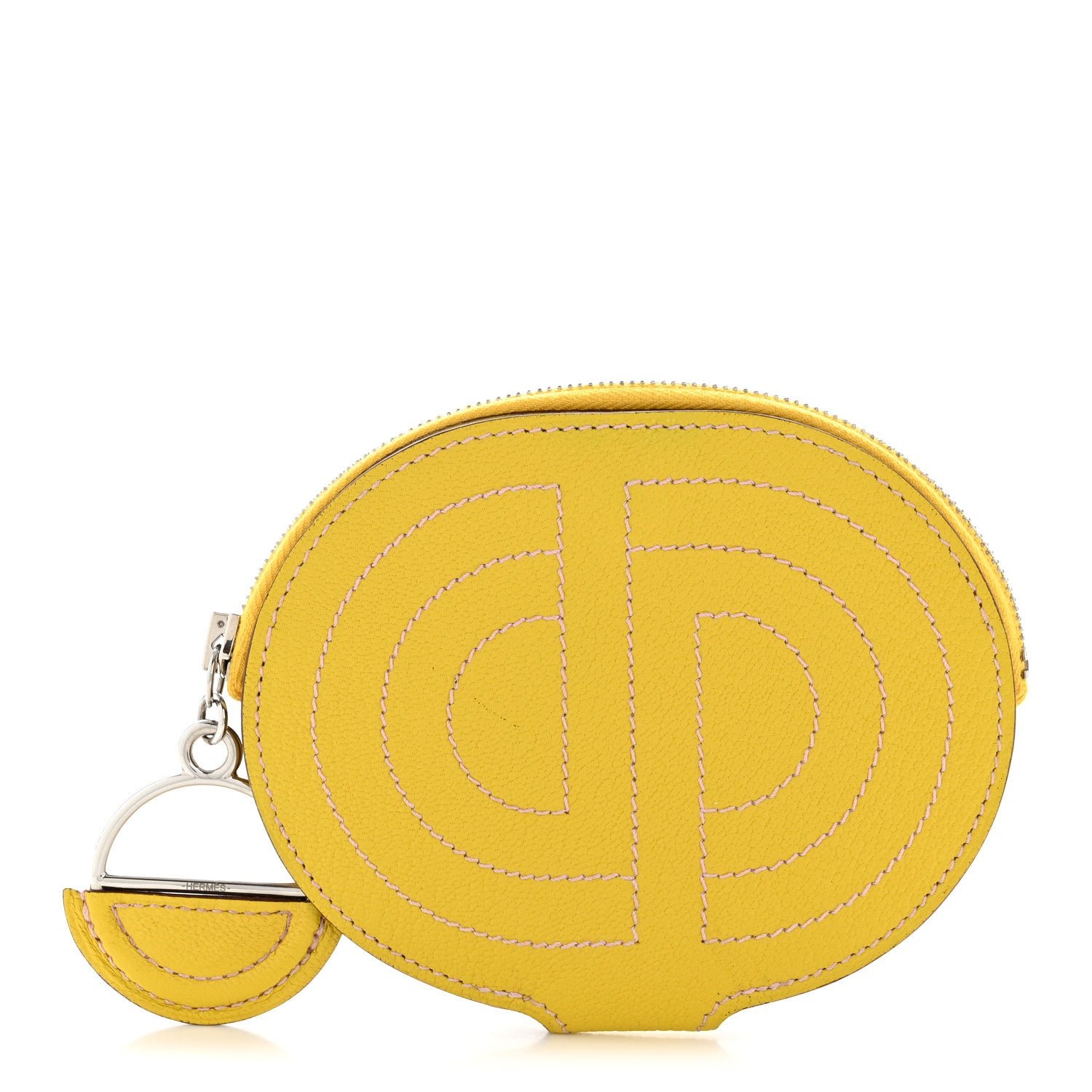 Hermes Chevre Mysore Mini In-The-Loop Card Holder Jaune De Naples
