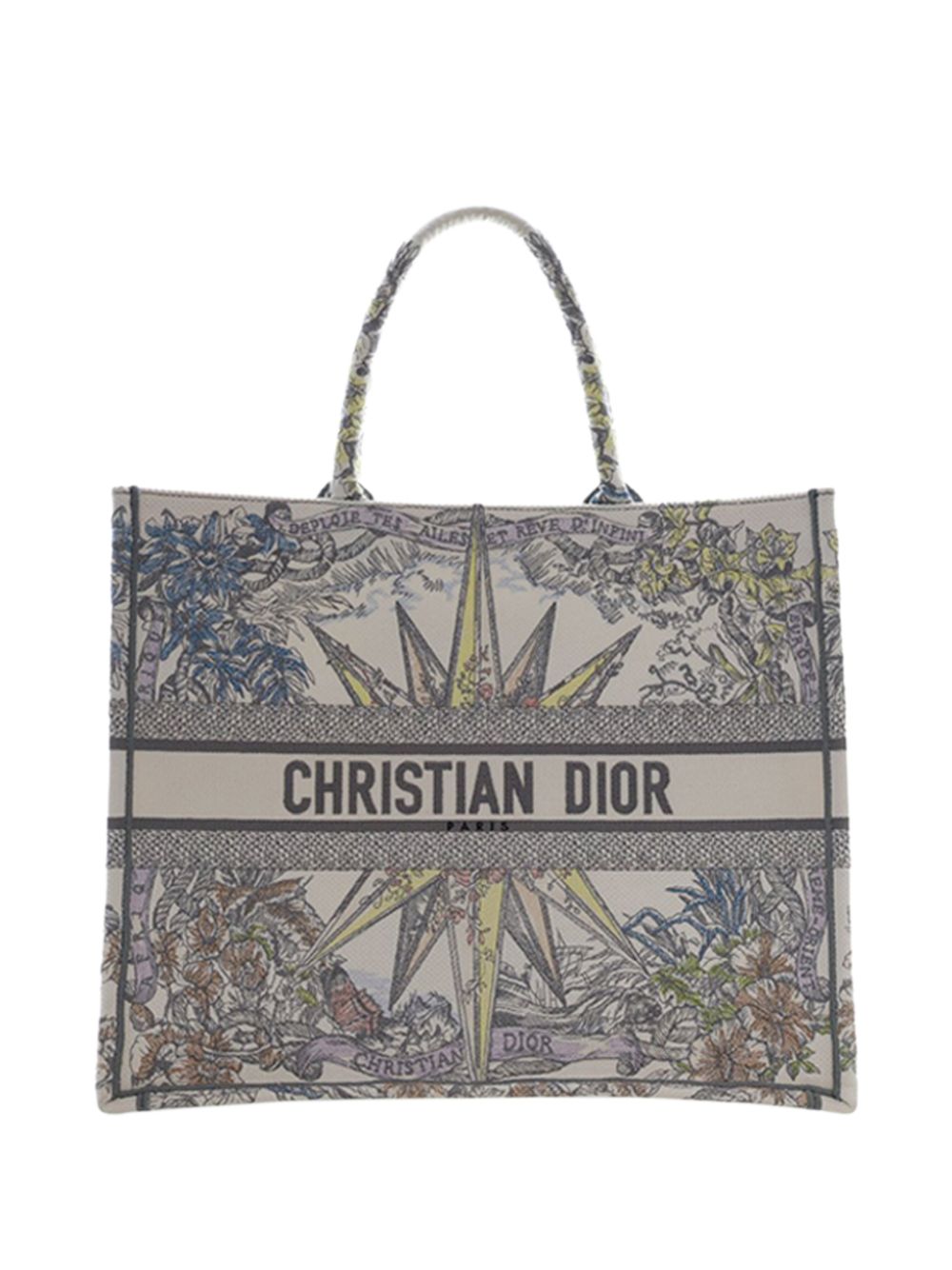 2022 Large Embroidered Canvas Reve d Infini Book tote bag