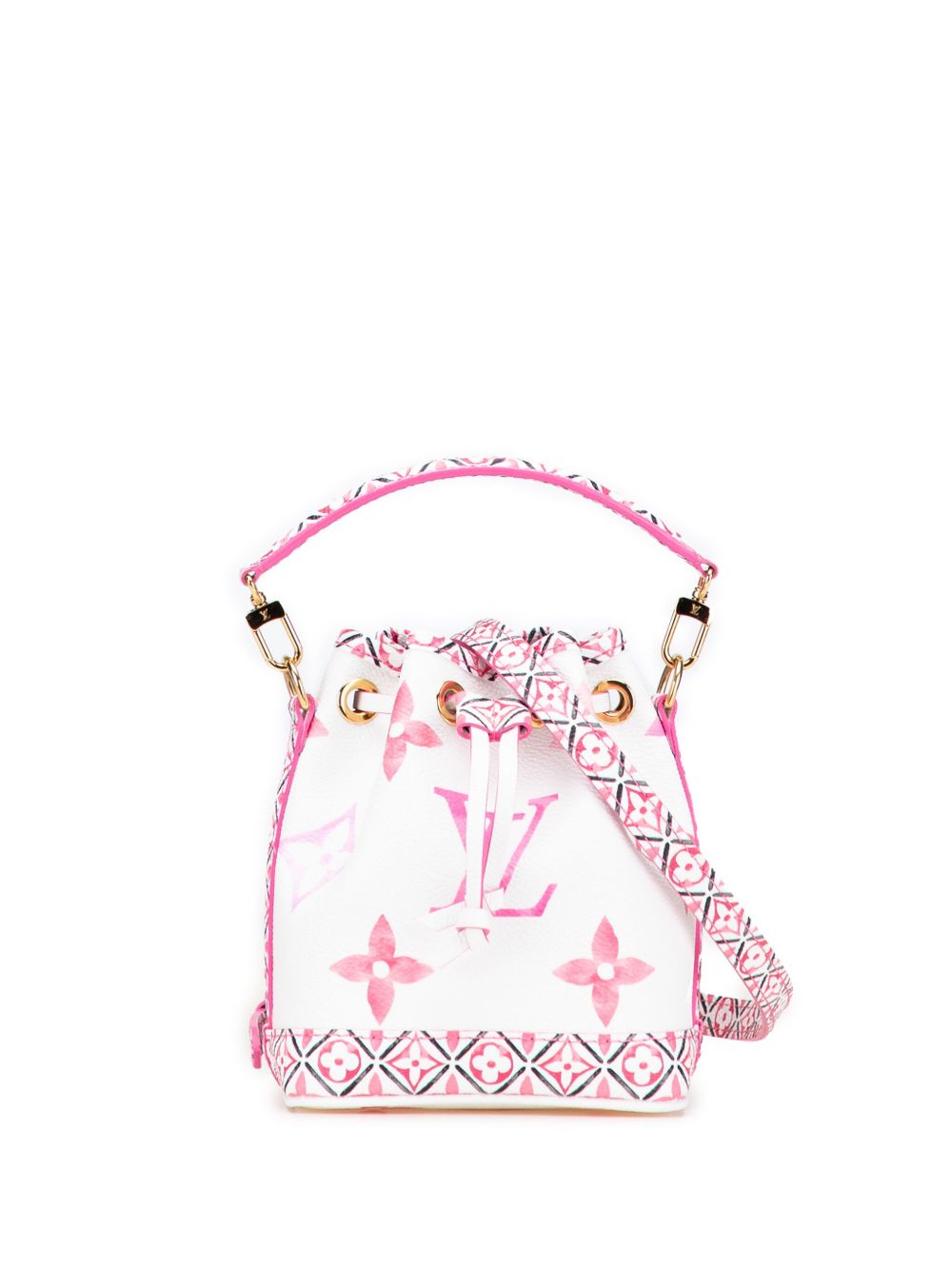 Louis Vuitton 2021-2025 Monogram Watercolor Giant By the Pool Nano Noe bucket bag