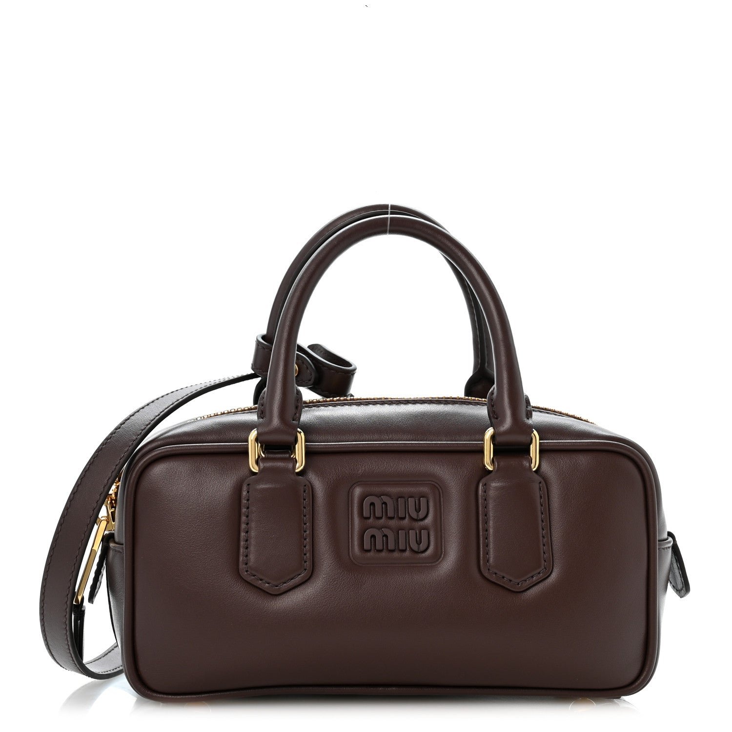 Miu Miu Calfskin Mini Arcadie Top Handle Bag Briarwood