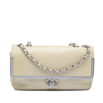 Patent Leather Small Distressed Patent Frame Single Flap