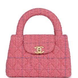 Chanel Chanel Small Kelly Shopper Pink Tweed Brushed Gold Hardware