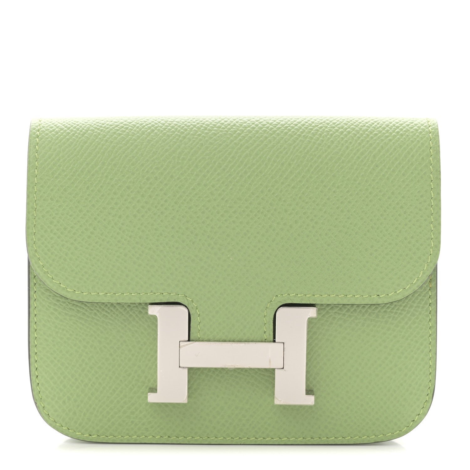 Hermes Epsom Constance Slim Wallet Vert Criquet
