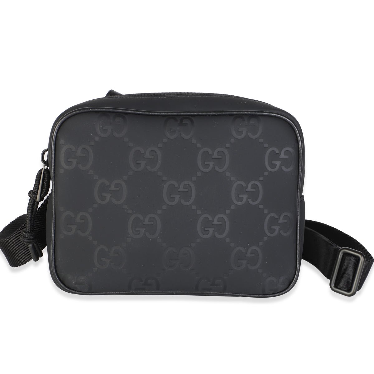 Black GG Matte Rubber Effect Edge Mini Crossbody