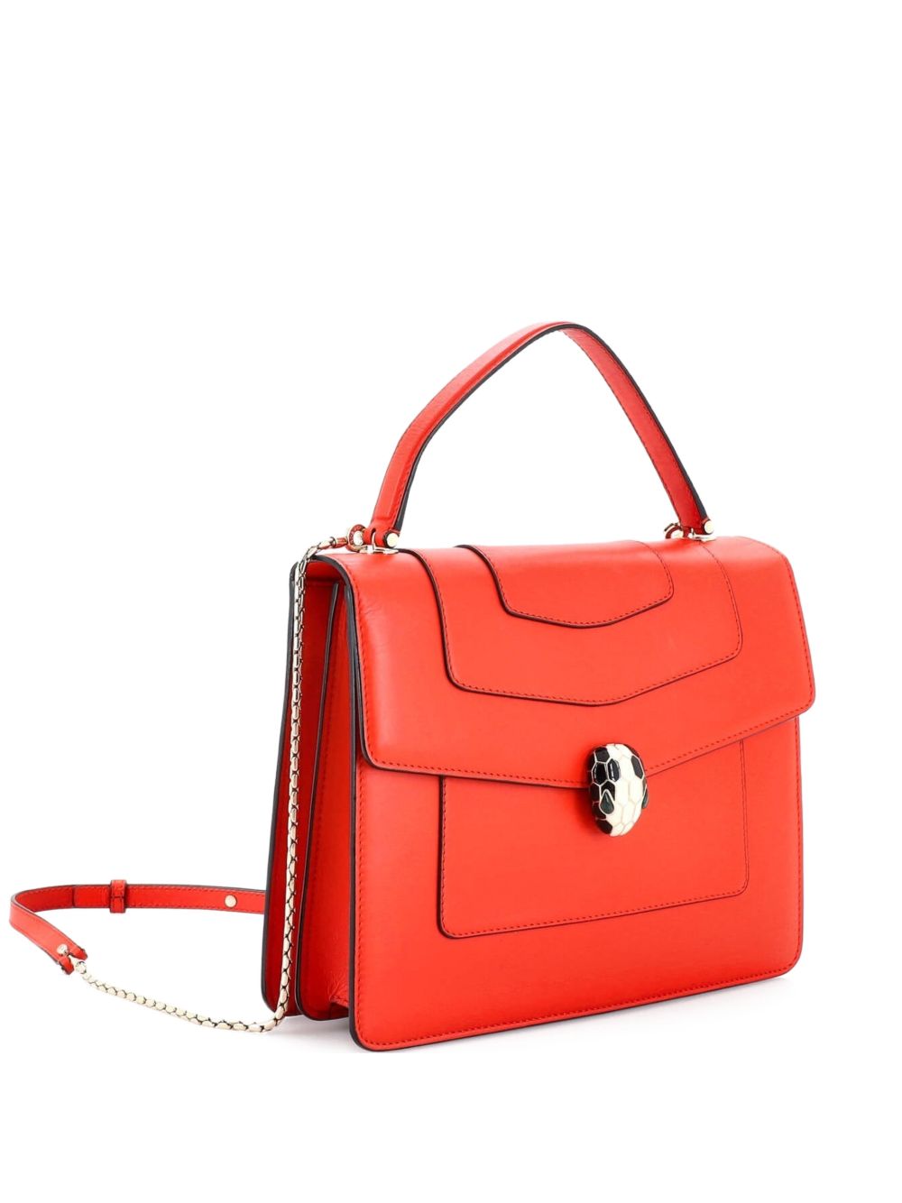 Serpenti Forever Top Handle Bag Leather Medium satchel