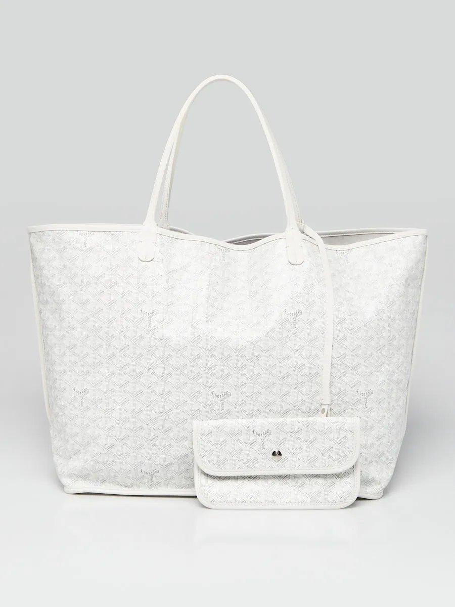 Goyard Goyard White Chevron Print Coated Canvas Anjou Reversible GM Tote Bag