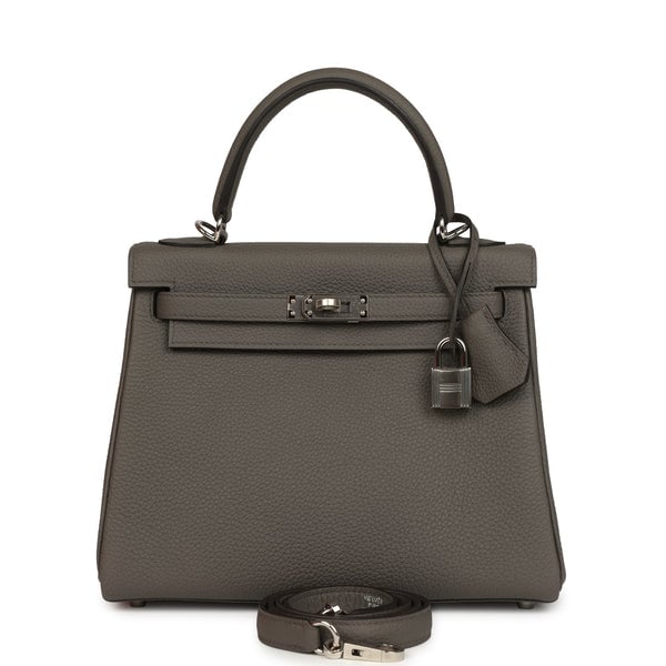 Hermes Hermes Kelly Retourne 25 Etain Togo Palladium Hardware