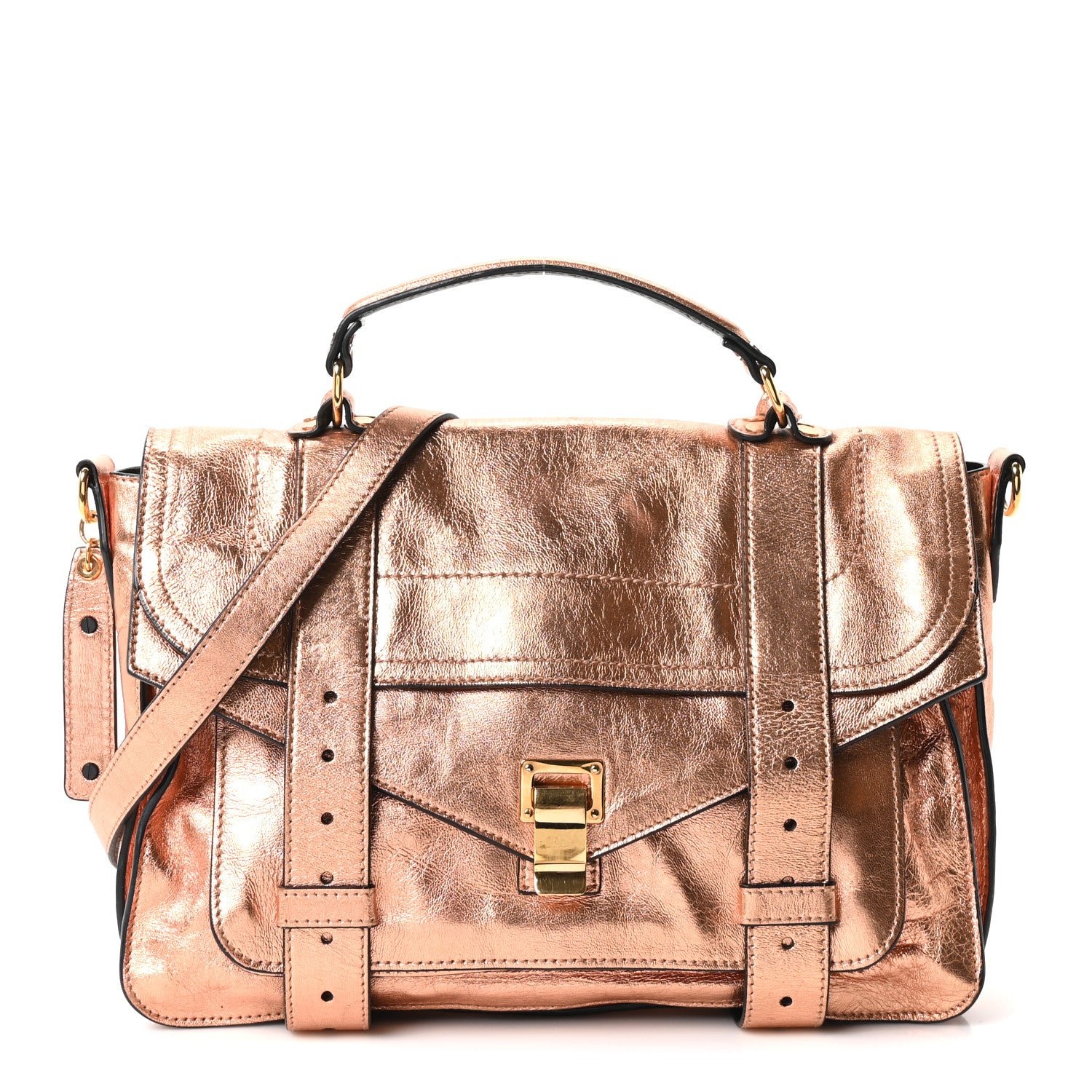Proenza Schouler Metallic Lambskin Medium PS1 Satchel Copper