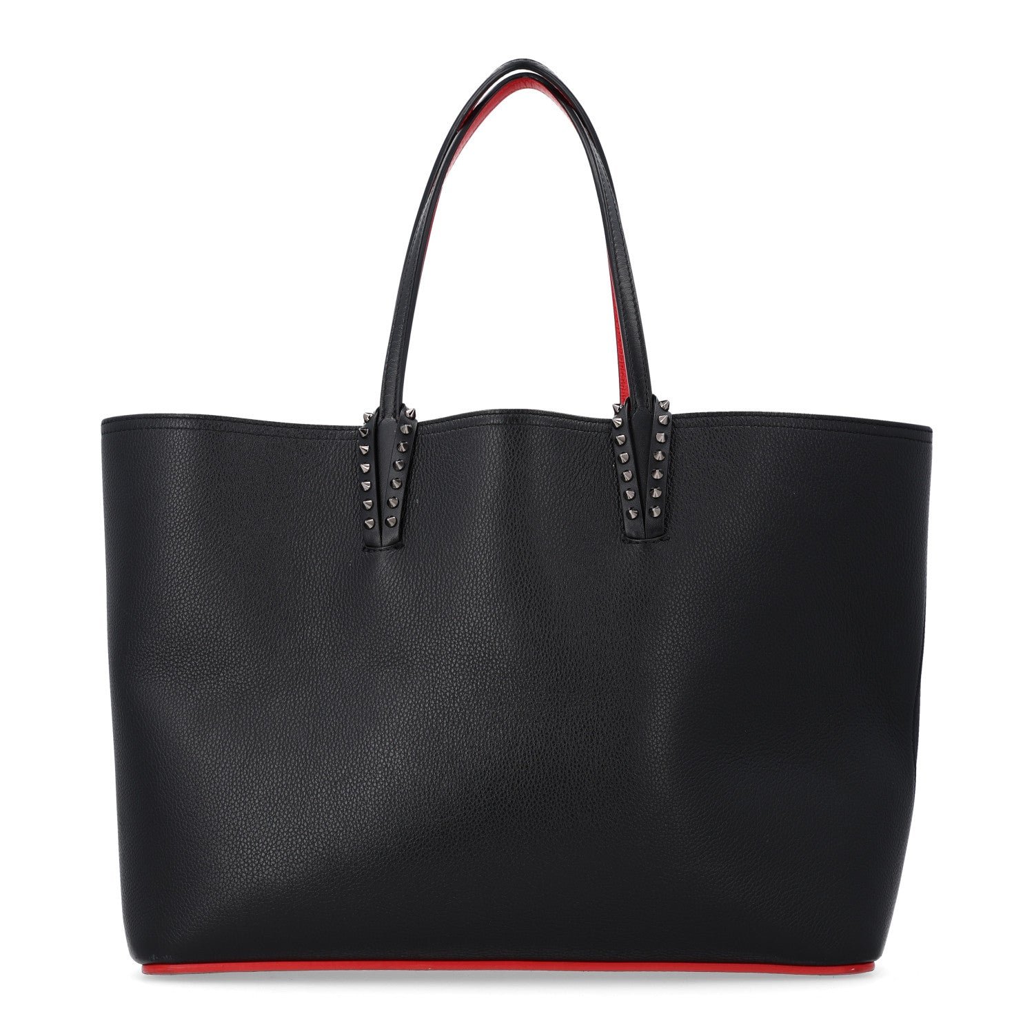 Christian Louboutin Calfskin Empire Spikes East West Cabata Tote Black