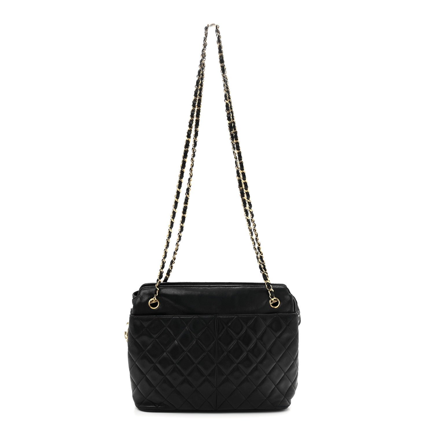 Chanel Lambskin Quilted Shoulder Bag Black