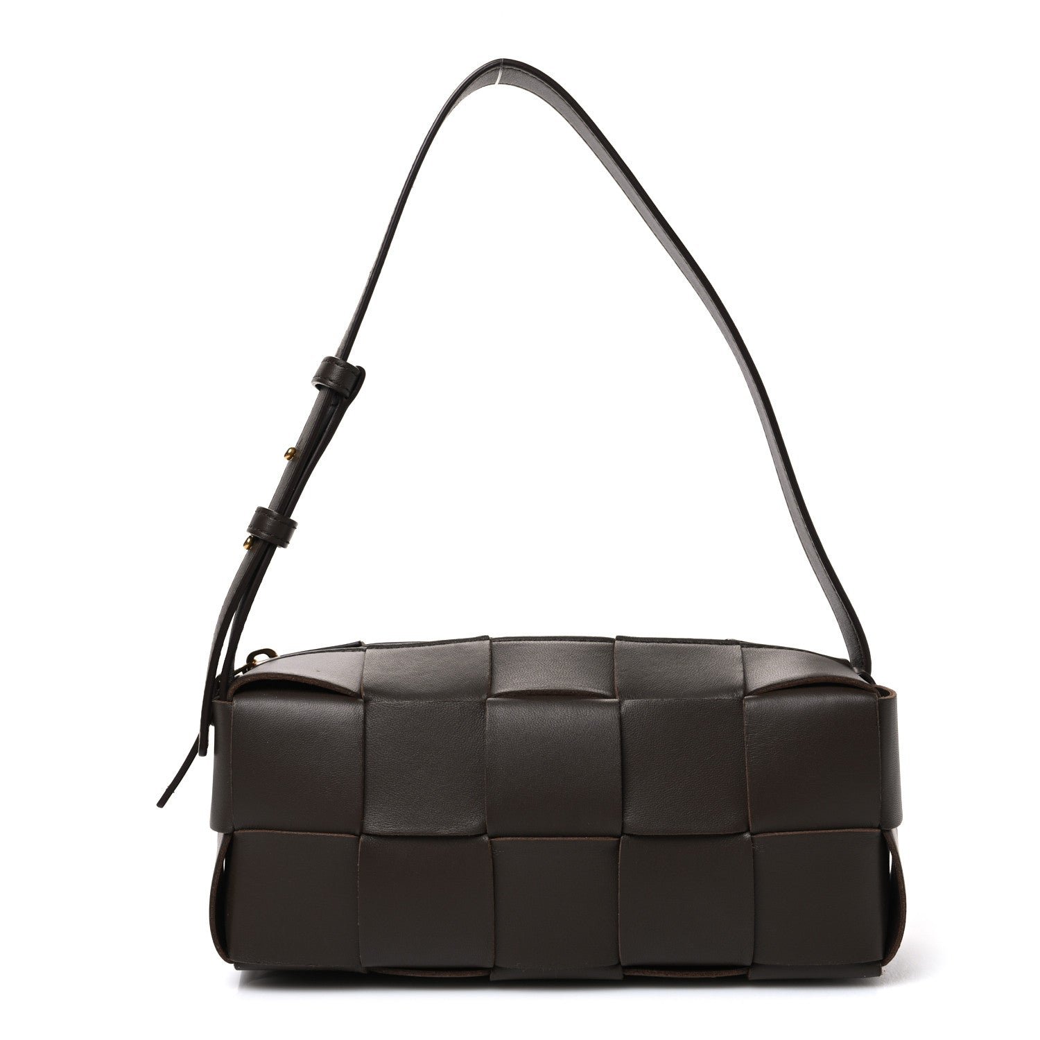Bottega Veneta Lambskin Maxi Intrecciato Small Brick Cassette Bag Light Brown