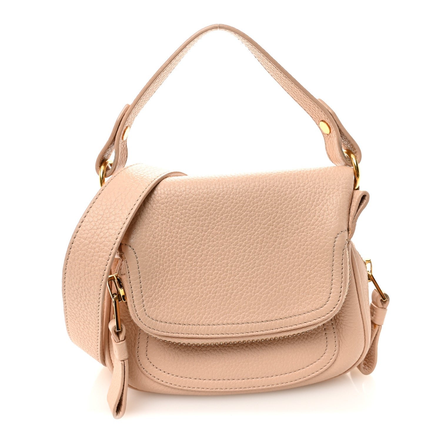 Tom Ford Pebbled Calfskin Jennifer Mini Crossbody Bag Blush Nude