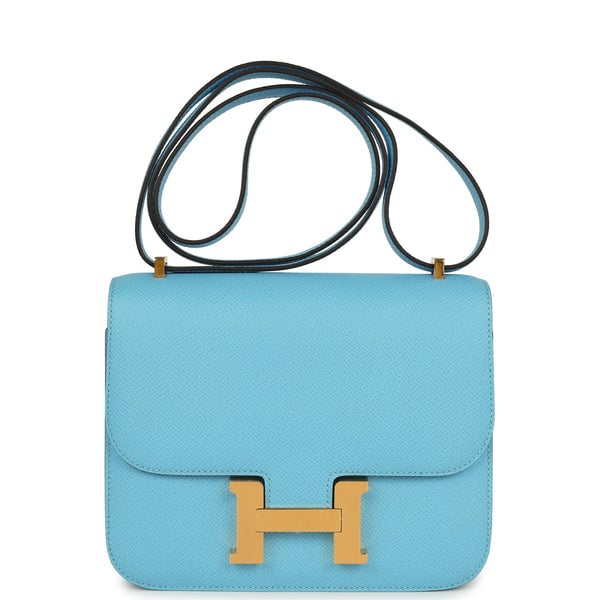 Hermes Hermes Constance 1-18 Celeste Epsom Gold Hardware