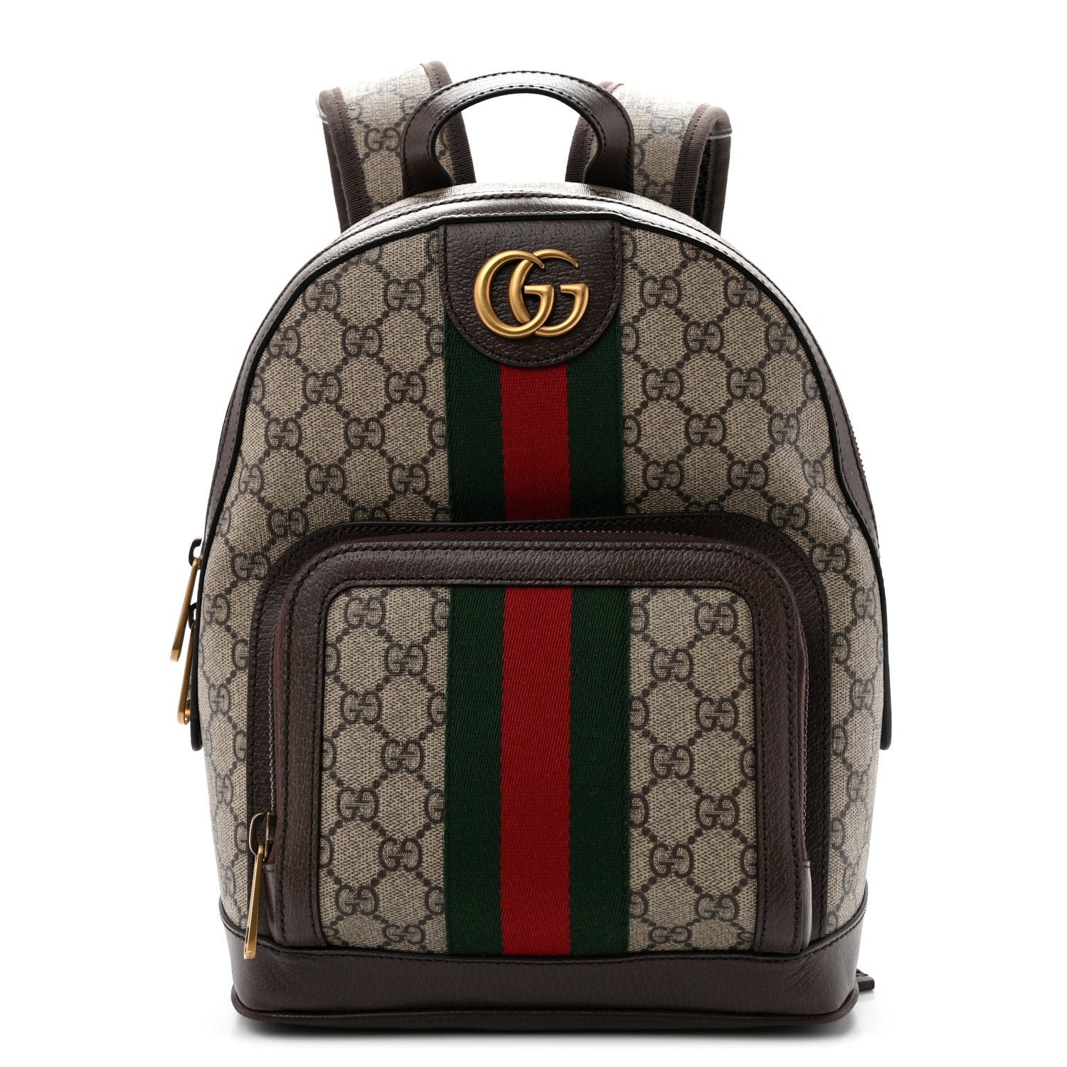 Gucci GG Supreme Monogram Calfskin Web Small Ophidia Day Backpack Beige Ebony New Acero