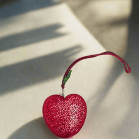 Hermes Hermès Tutti Frutti Apple Charm Coin Purse JaneFinds Custom Shop Swarovski Crystal Red Ombré