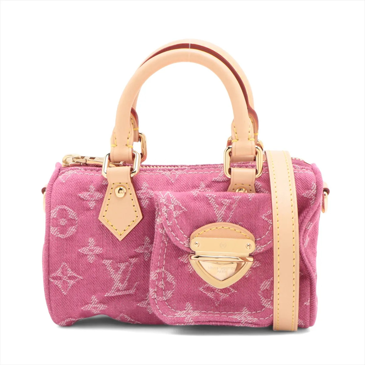 Louis Vuitton Monogram Denim Nano Speedy M27603 Pink There was an RFID response