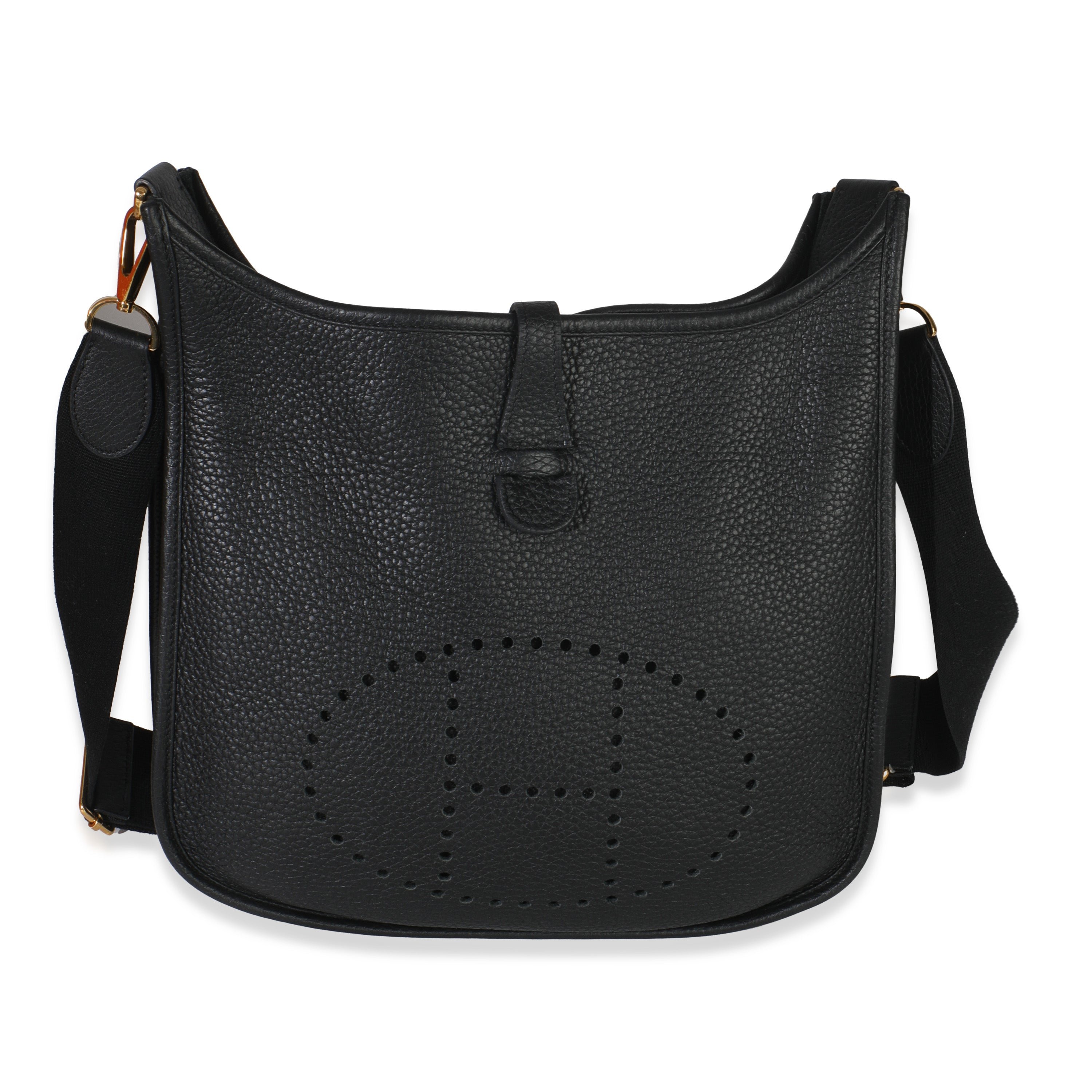 Hermes Black Clemence Evelyne III PM GHW