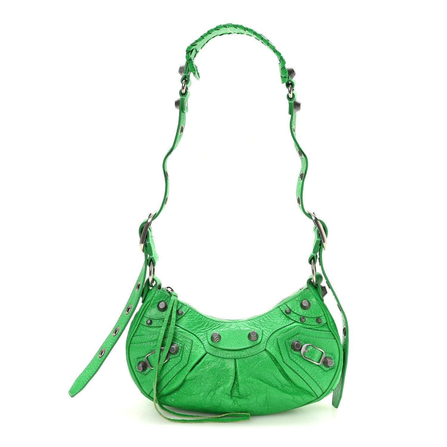 Balenciaga Agneau Arena Le Cagole Shoulder Bag XS Vivid Green