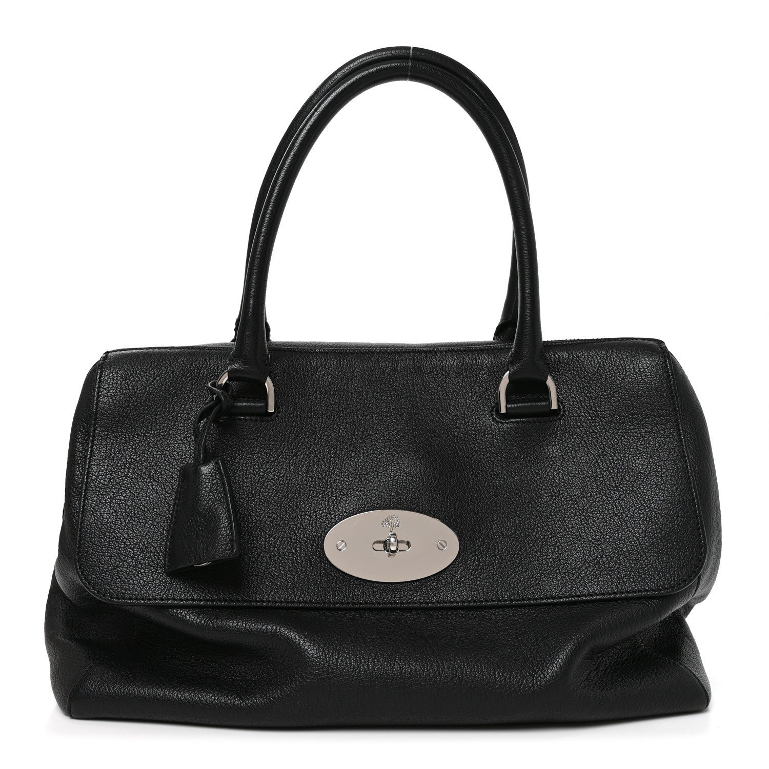 Mulberry Glossy Goatskin Medium Del Rey Satchel Black