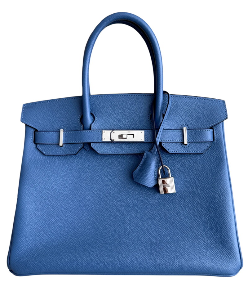 Bleu Azur Epsom Birkin 30 Palladium Hardware, 2018