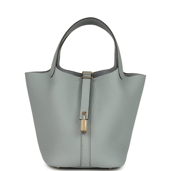 Hermes Hermes Picotin Lock 18 Gris Pantin Clemence Permabrass Hardware