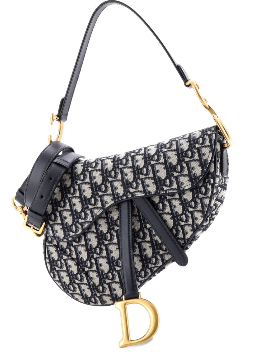 Dior Saddle Handbag with Strap Oblique Canvas Medium shoulder bag