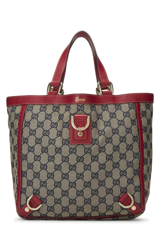 Red GG Canvas D-Ring Abbey Tote