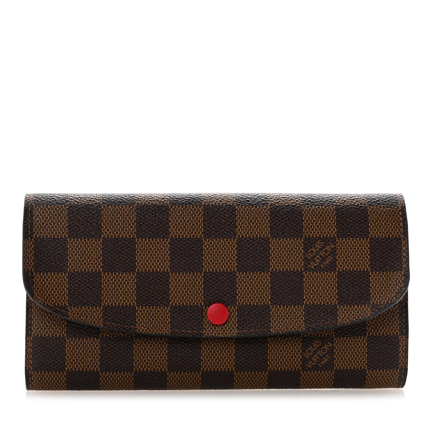 Louis Vuitton Damier Ebene Emilie Wallet Red