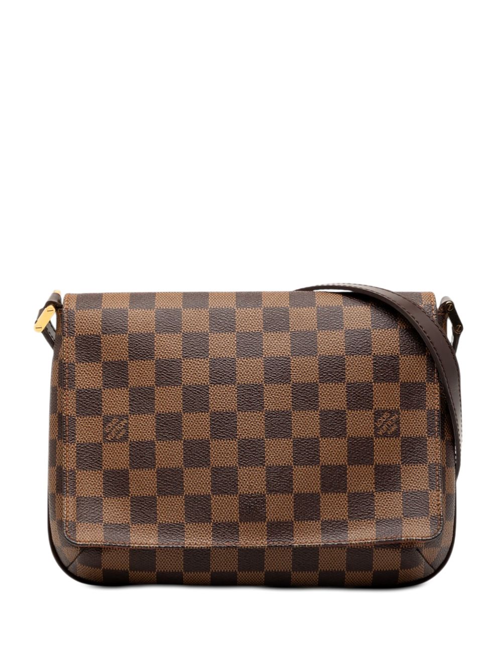 2004 Damier Ebene Musette Tango Long Strap crossbody bag