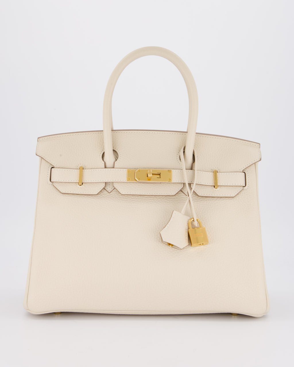 Hermes *VERY RARE* Hermès Birkin 30 Retourne Bag in Craie Togo Leather with Gold Hardware