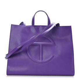 Telfar Vegan Leather Large Shopping Bag Grape