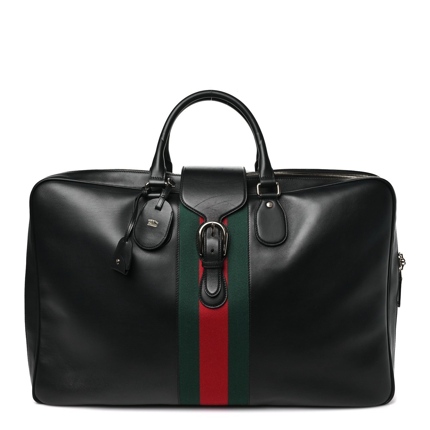 Gucci Calfskin Web Suitcase Black