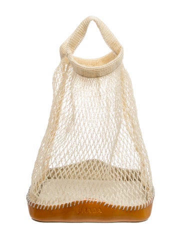 Leather Mesh Top Handle Bag
