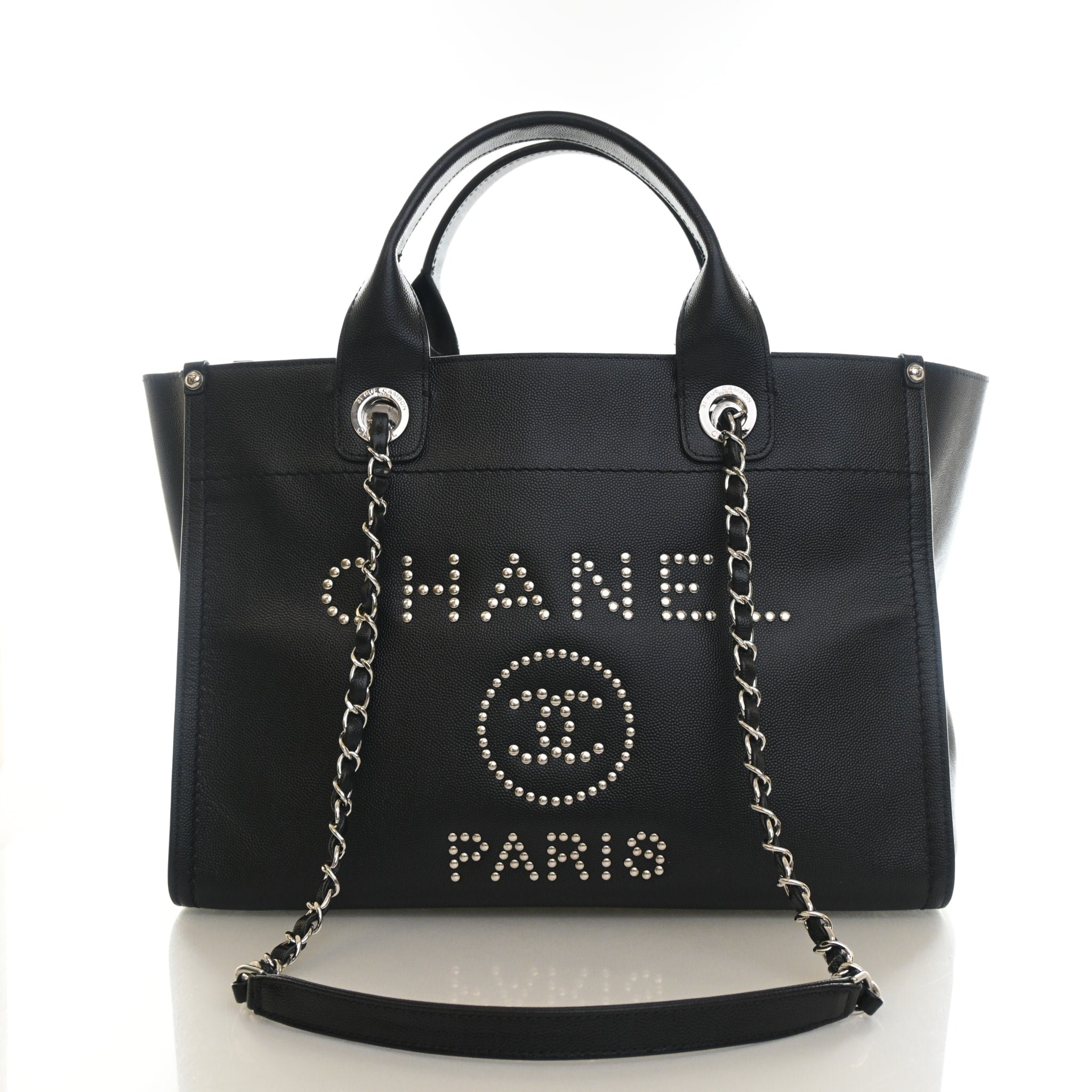 Chanel Small Caviar Studded Deauville Tote