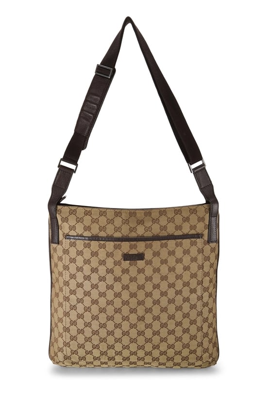 Original GG Canvas Pocket Flat Messenger Large