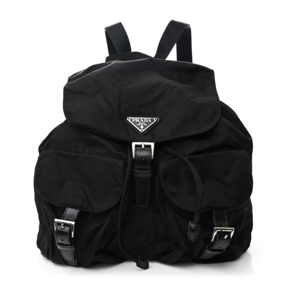 Prada Nylon Vela Medium Backpack Black