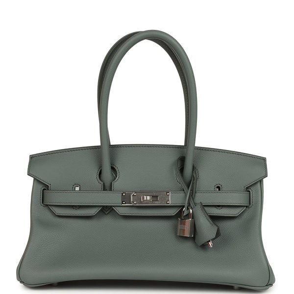 Hermes Hermes Shoulder Birkin Light 29 Vert Amande Evercolor Palladium Hardware