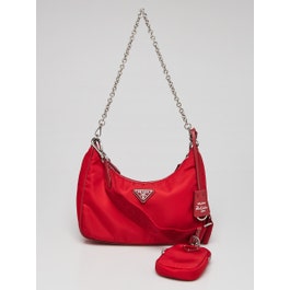 Prada Prada Red Tessuto Nylon 2005 Re-Edition Shoulder Bag 1BH204
