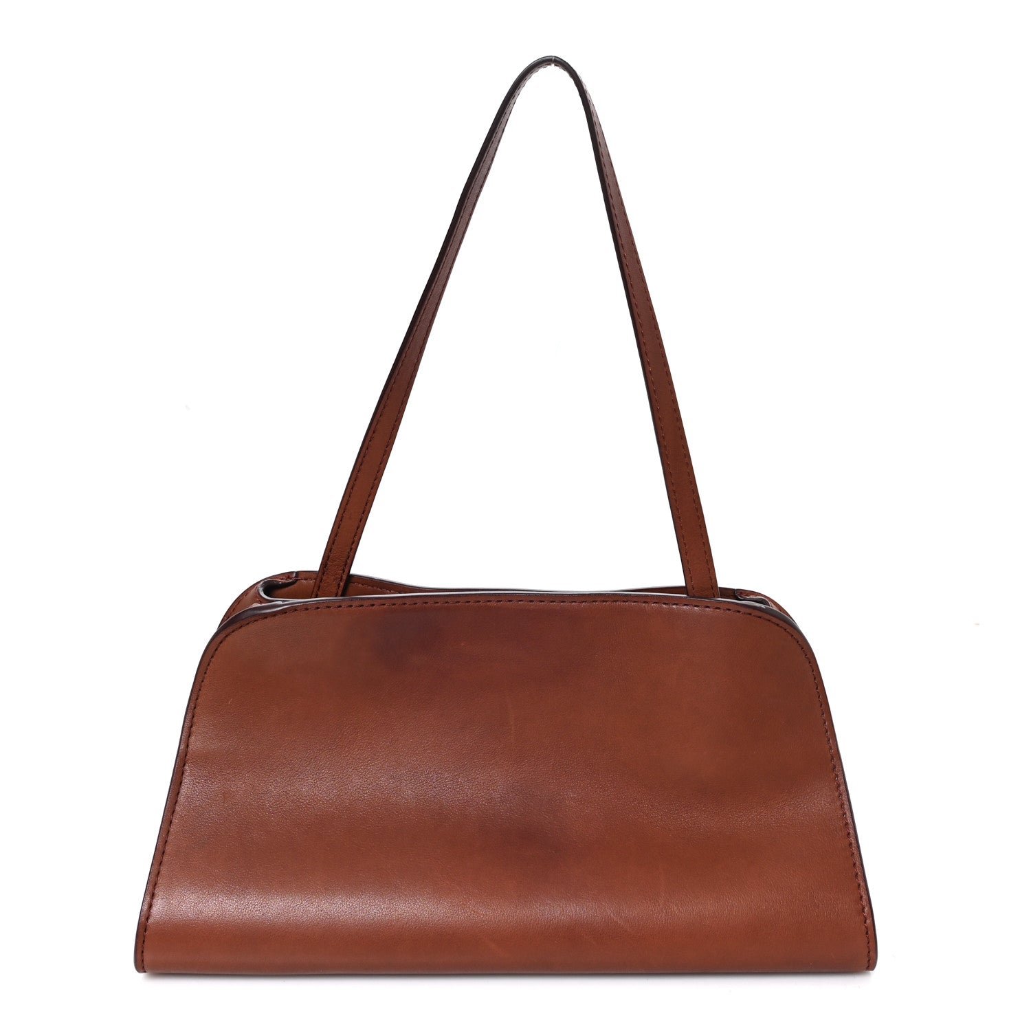 The Row Polished Saddle Calfskin Peggy Clutch New Burgundy
