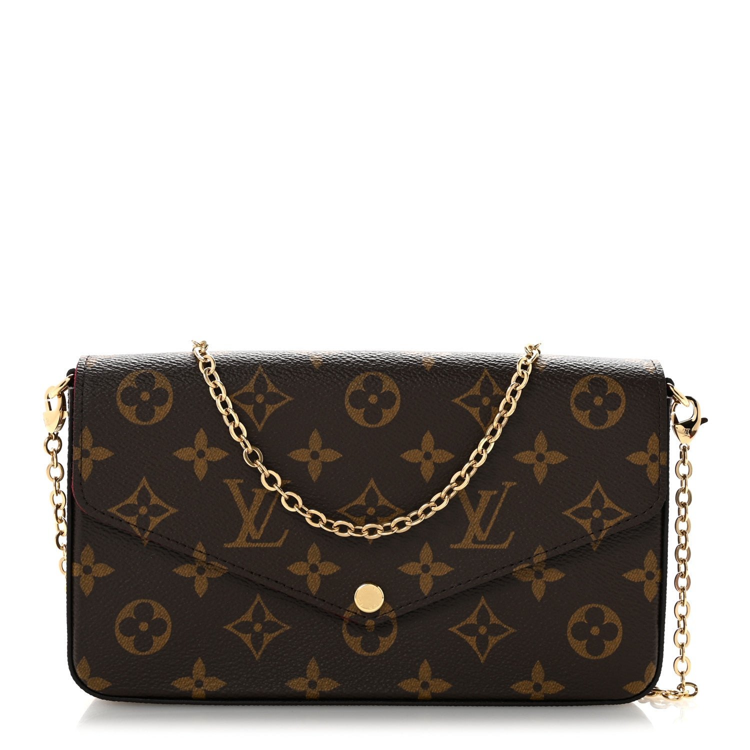 Louis Vuitton Monogram Pochette Felicie Chain Wallet Fuchsia Fuchsia