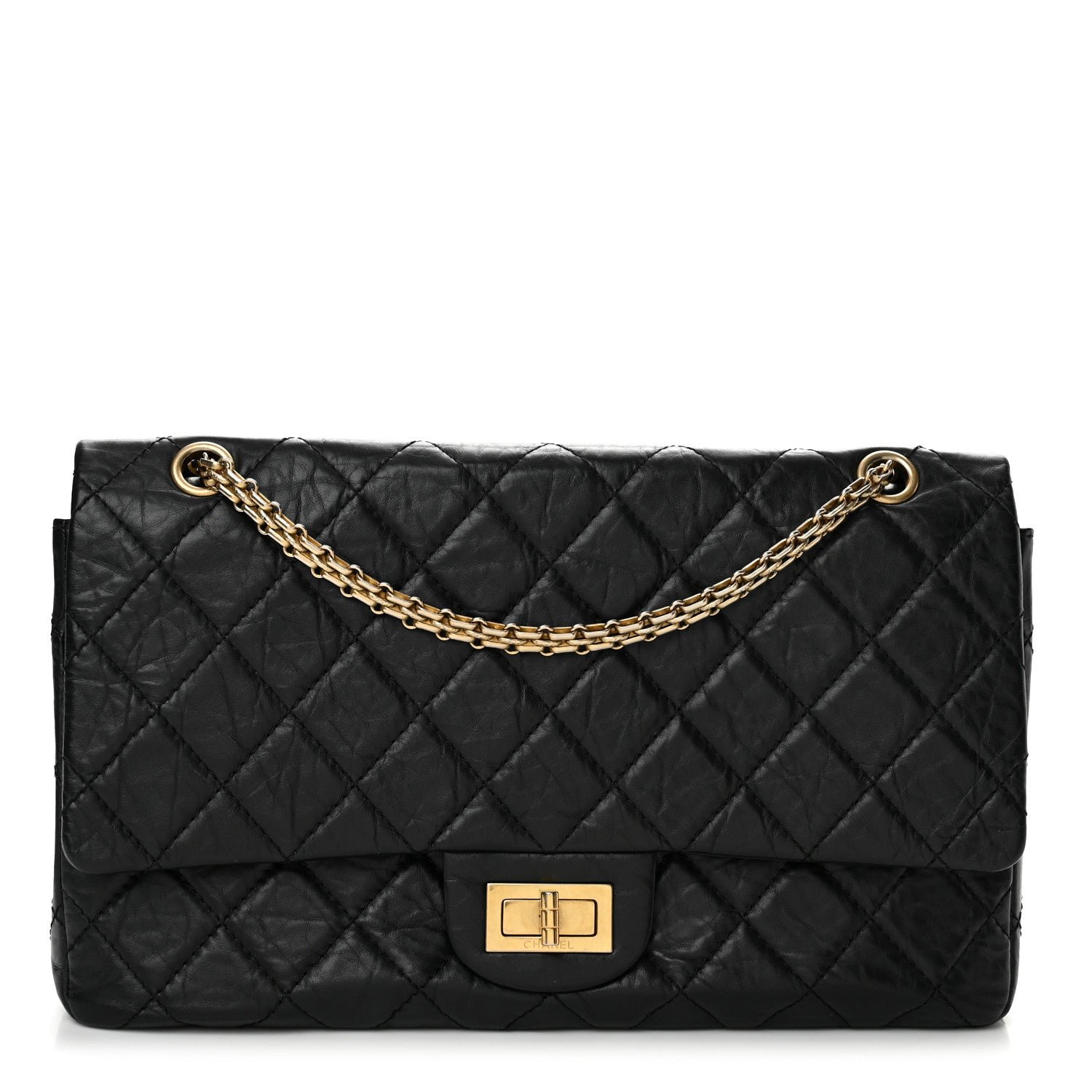 Chanel Aged Calfskin Quilted 2.55 Reissue 227 Flap Black